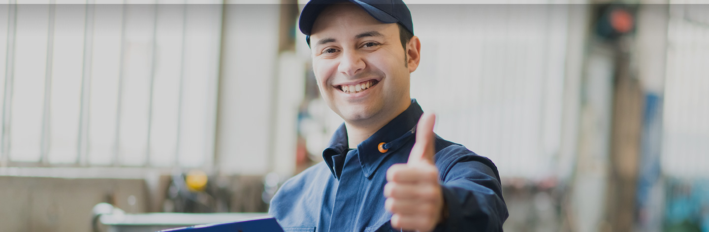 Man giving thumbs up.